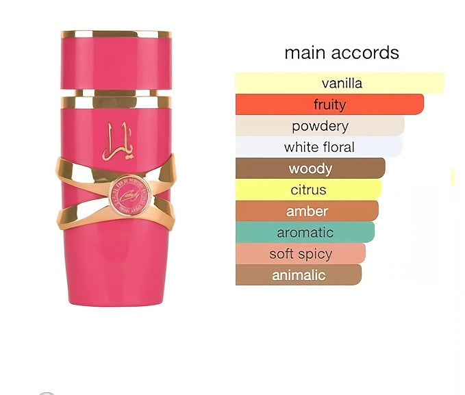 Yala Valentine's Day Candy Perfume for Women - Long-Lasting Eau De Parfum, 3.4oz (100ml), Amber Fruity & Floral Notes, BPA-Free, Ideal for Romantic Gifts, Valentine's Day Fragrance | Luxury Perfume Bottle | Metallic Accents