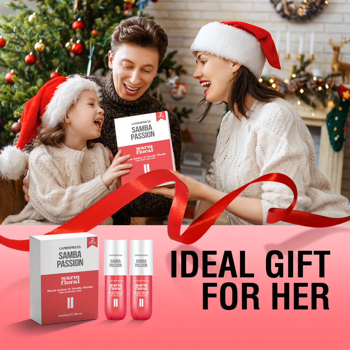 2 Pcs Set Brazilian Body&Hair Fragrance Mist, Enchanting Warm Floral Body Spray, Long-Lasting, Eau De Parfum Body Spray For Women, Perfect Gifts For Romantic Dates, Luxurious Everyday & Travel Fragrance Party Play Travel Impo