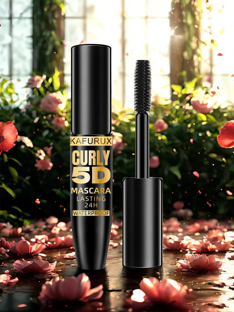 5D Black Waterproof Mascara Lengthens Eyelashes Extension Thick Silk Fiber Mascara Female Makeup Eye Cosmetics Tools for Gifts