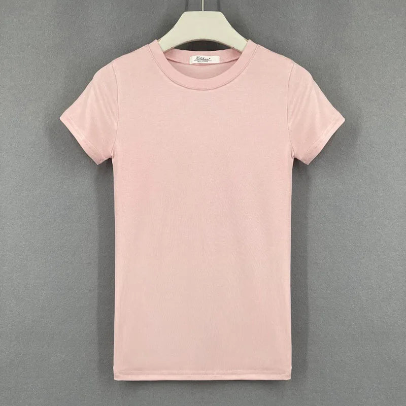 2025 summer character t-shirts fashion girls tops short sleeve Slim t-shirts korean women cotton Tee Shirt Femme