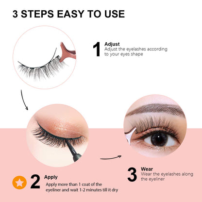 5 Pairs Magnetic Eyelashes And Eyeliner Kit Reusable 3D Magnetic False Lashes Extension No Glue Needed - Eyes Makeup Sets for Mother