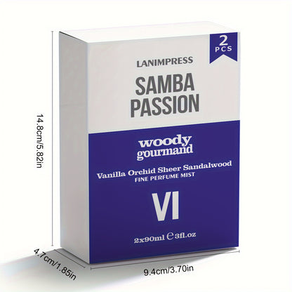 2 Pcs Set Brazilian Body&Hair Fragrance Mist, Enchanting Woody Gourmand Body Spray, Long-Lasting, Eau De Parfum Body Spray For Women, Perfect Gifts For Romantic Dates, Luxurious Everyday & Travel Fragrance Party Play Travel I