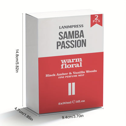 2 Pcs Set Brazilian Body&Hair Fragrance Mist, Enchanting Warm Floral Body Spray, Long-Lasting, Eau De Parfum Body Spray For Women, Perfect Gifts For Romantic Dates, Luxurious Everyday & Travel Fragrance Party Play Travel Impo