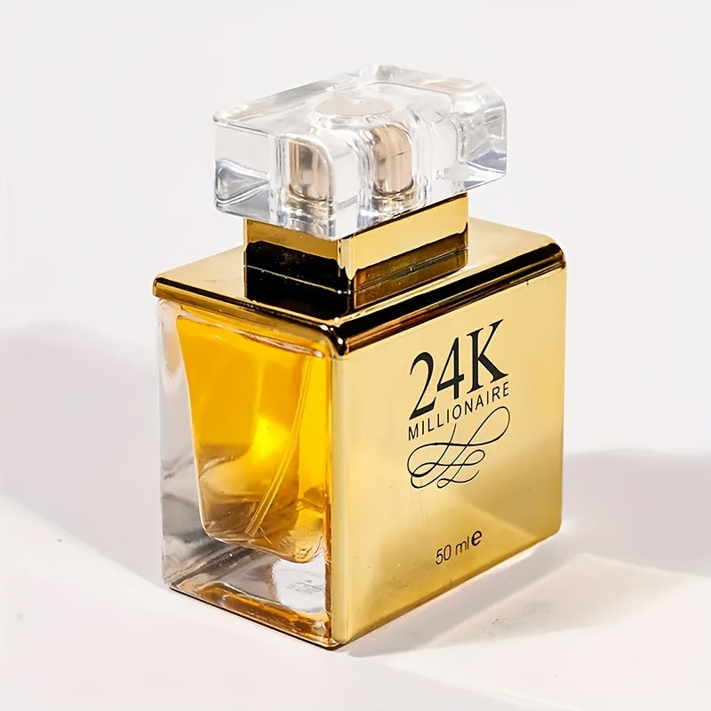 24K Golden Women's Eau De Parfum - Fresh Vanilla & Sweet Fruit Scent, Long-Lasting Fragrance, Perfect Gift for Holidays, 1.7oz/50ml