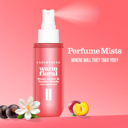 2 Pcs Set Brazilian Body&Hair Fragrance Mist, Enchanting Warm Floral Body Spray, Long-Lasting, Eau De Parfum Body Spray For Women, Perfect Gifts For Romantic Dates, Luxurious Everyday & Travel Fragrance Party Play Travel Impo