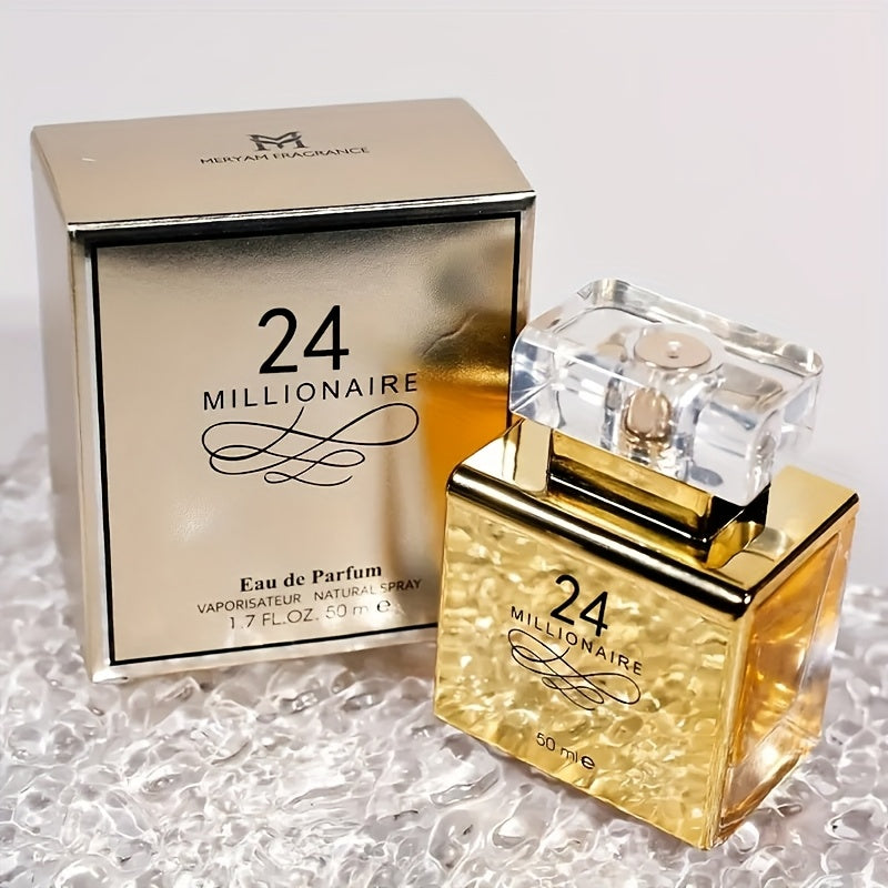 24K Golden Women's Eau De Parfum - Fresh Vanilla & Sweet Fruit Scent, Long-Lasting Fragrance, Perfect Gift for Holidays, 1.7oz/50ml