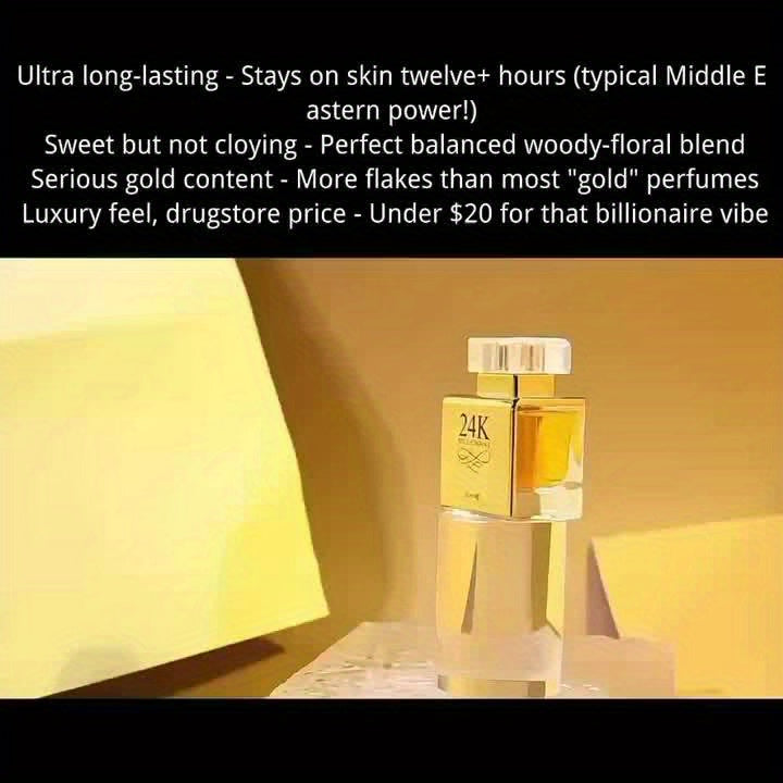 24K Golden Women's Eau De Parfum - Fresh Vanilla & Sweet Fruit Scent, Long-Lasting Fragrance, Perfect Gift for Holidays, 1.7oz/50ml