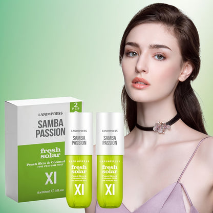 2 Pcs Set Brazilian Body&Hair Fragrance Mist, Enchanting Fresh Solar Body Spray, Long-Lasting, Eau De Parfum Body Spray For Women, Perfect Gifts For Romantic Dates, Luxurious Everyday & Travel Fragrance Party Play Travel Impo