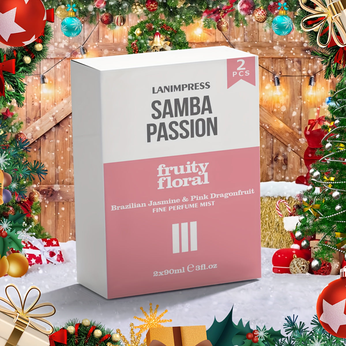 2 Pcs Set Brazilian Body&Hair Fragrance Mist, Enchanting Fruity Floral Body Spray, Long-Lasting, Eau De Parfum Body Spray For Women, Perfect Gifts For Romantic Dates, Luxurious Everyday & Travel Fragrance Party Play Travel Im