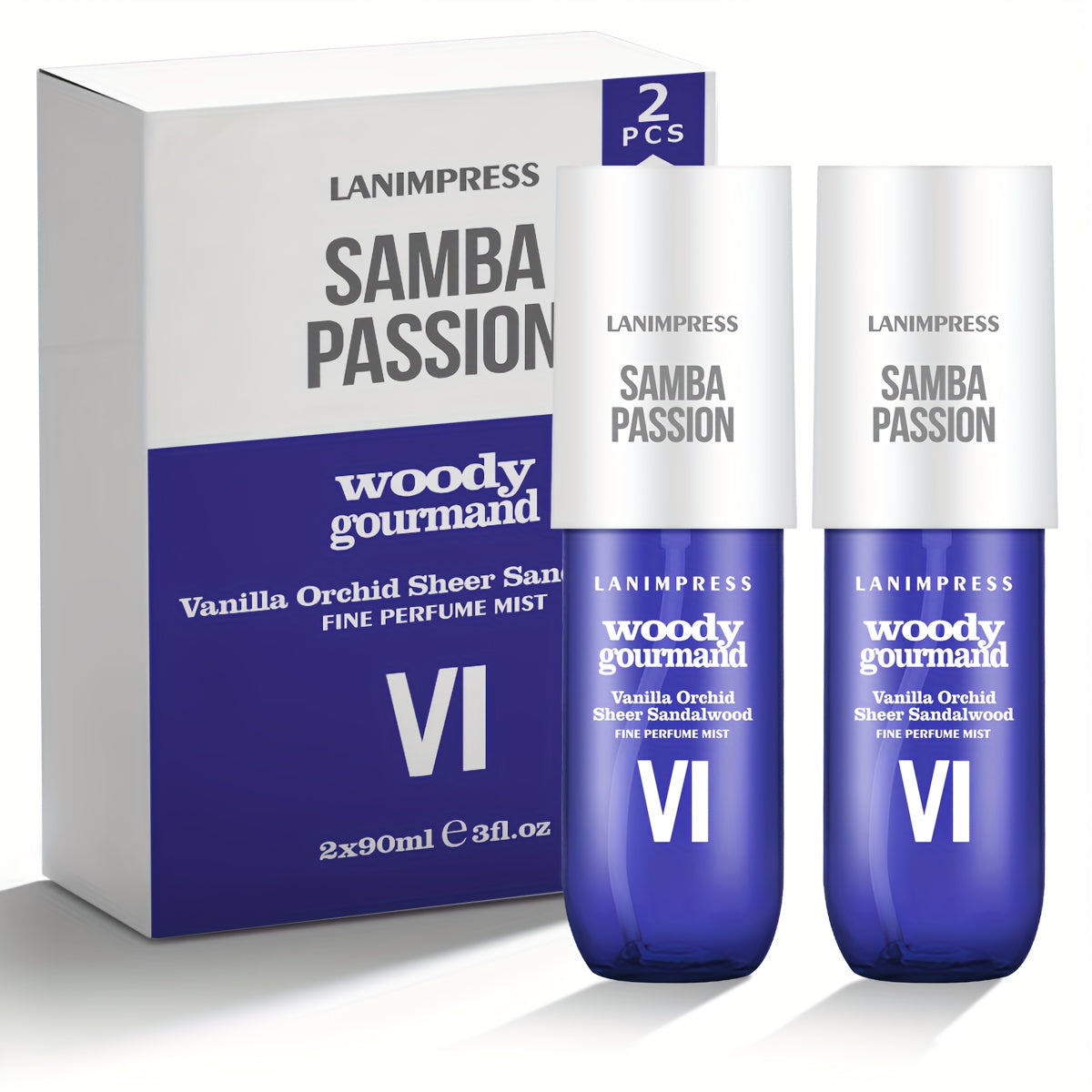 2 Pcs Set Brazilian Body&Hair Fragrance Mist, Enchanting Woody Gourmand Body Spray, Long-Lasting, Eau De Parfum Body Spray For Women, Perfect Gifts For Romantic Dates, Luxurious Everyday & Travel Fragrance Party Play Travel I