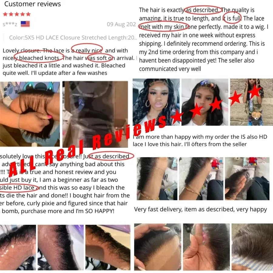 13x6 HD lace Frontal Invisible HD Transparent Lace Melt Skins Straight 5X5 6X6 9X6 HD Lace Only Human Hair Remy Pre Plucked