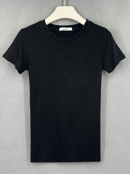 2025 summer character t-shirts fashion girls tops short sleeve Slim t-shirts korean women cotton Tee Shirt Femme