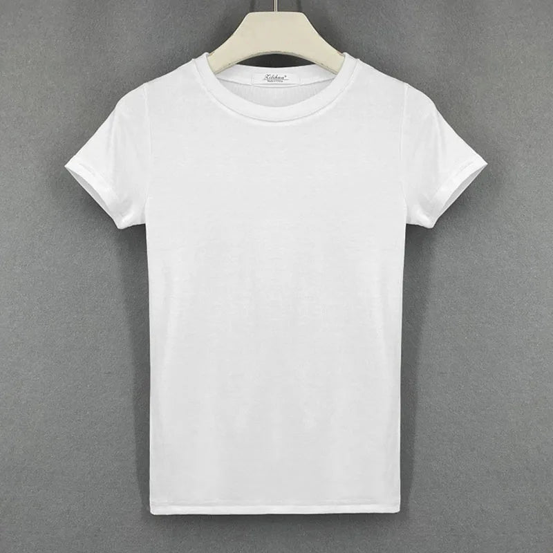 2025 summer character t-shirts fashion girls tops short sleeve Slim t-shirts korean women cotton Tee Shirt Femme