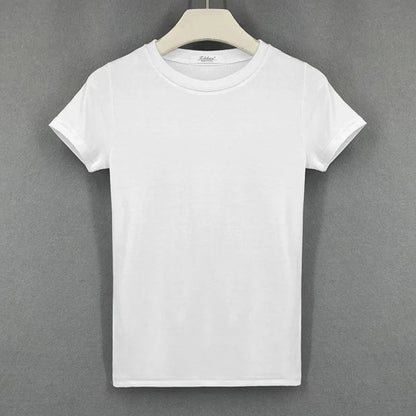 2025 summer character t-shirts fashion girls tops short sleeve Slim t-shirts korean women cotton Tee Shirt Femme