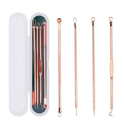 4pc/set Acne Blemish Remover Blackhead Extractor Ultra-fine Beauty Face Pore Cleaner Needles Set Acne Needle Facial Cleaner Skin