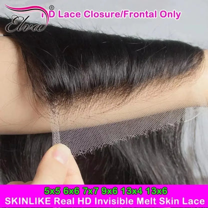 13x6 HD lace Frontal Invisible HD Transparent Lace Melt Skins Straight 5X5 6X6 9X6 HD Lace Only Human Hair Remy Pre Plucked