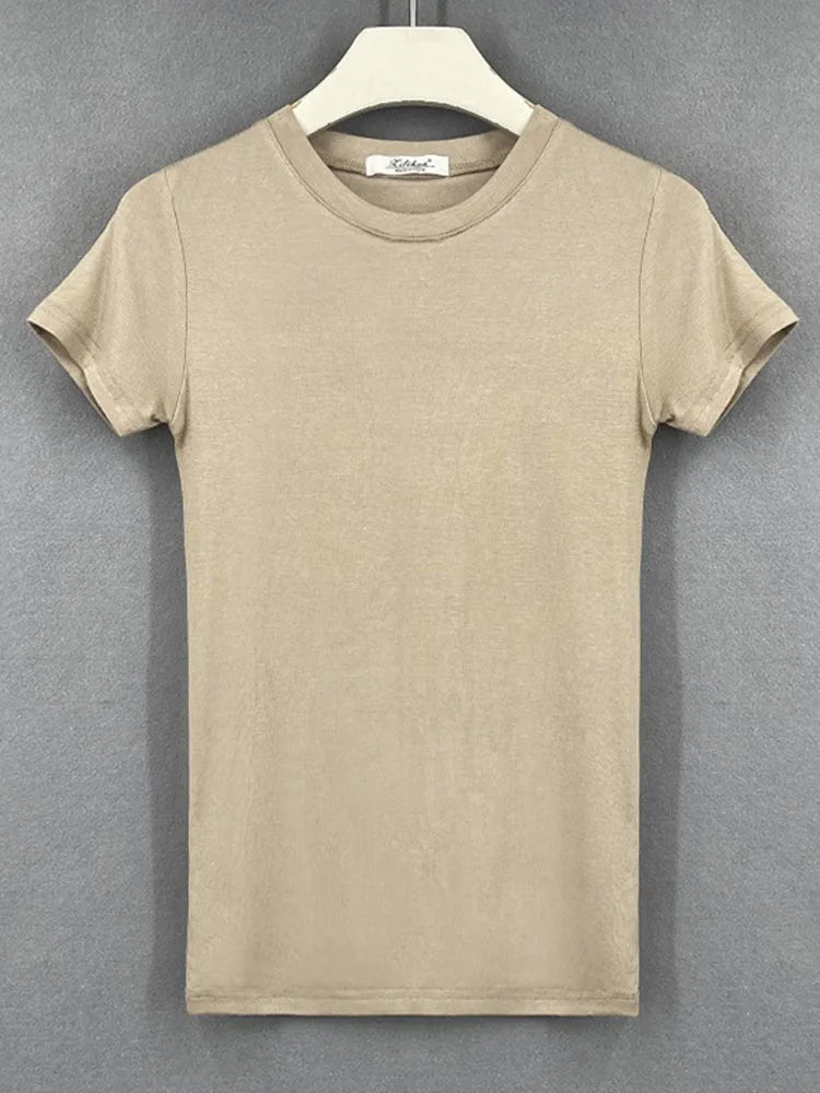 2025 summer character t-shirts fashion girls tops short sleeve Slim t-shirts korean women cotton Tee Shirt Femme