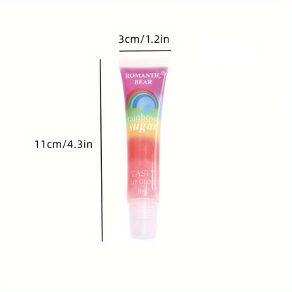 5pcs Rainbow Pearl Lip Gloss Glitter, Rainbow Jelly Lip Gloss, Sparkling Lips, Moisturizing Lip Skin