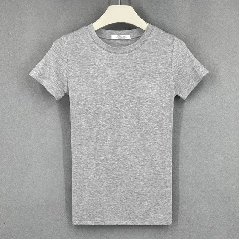 2025 summer character t-shirts fashion girls tops short sleeve Slim t-shirts korean women cotton Tee Shirt Femme