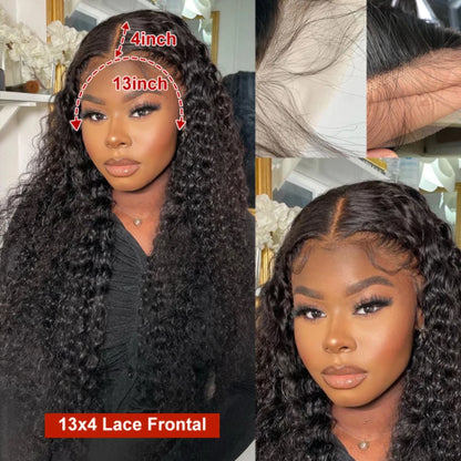 13X6 Glueless Water Wave Lace Front Wig Deep Wave 100% Human Isee Hair Wig For Women Wet And Wavy Loose Closure Wig Perruque