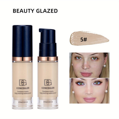 5 Color Liquid Concealer Matte Makeup Full Coverage of Pores Invisible Concealer Natural Nude Skin Tone Long-lasting Oil Control