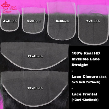 13x6 HD Lace Frontal Straight 13x4 Transparent Lace Frontal Peruvian Virgin Raw Hair Nature Hairline Bleached Knots Preplucked