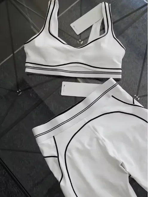 2025 New Women's High Intensity Sports Fitness Vest, High Waist Yoga Pants Two Piece Set