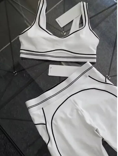 2025 New Women's High Intensity Sports Fitness Vest, High Waist Yoga Pants Two Piece Set