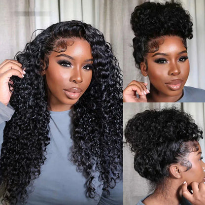 13X6 Glueless Water Wave Lace Front Wig Deep Wave 100% Human Isee Hair Wig For Women Wet And Wavy Loose Closure Wig Perruque