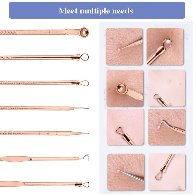 4pc/set Acne Blemish Remover Blackhead Extractor Ultra-fine Beauty Face Pore Cleaner Needles Set Acne Needle Facial Cleaner Skin