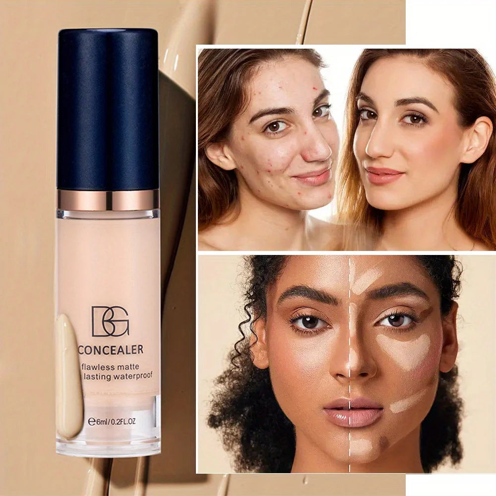 5 Color Liquid Concealer Matte Makeup Full Coverage of Pores Invisible Concealer Natural Nude Skin Tone Long-lasting Oil Control