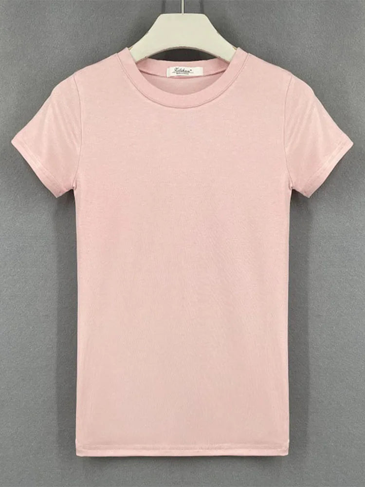 2025 summer character t-shirts fashion girls tops short sleeve Slim t-shirts korean women cotton Tee Shirt Femme