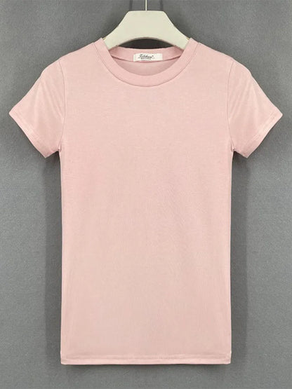 2025 summer character t-shirts fashion girls tops short sleeve Slim t-shirts korean women cotton Tee Shirt Femme