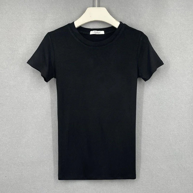 2025 summer character t-shirts fashion girls tops short sleeve Slim t-shirts korean women cotton Tee Shirt Femme