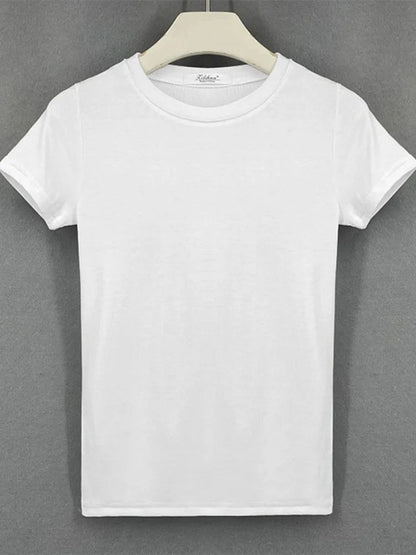 2025 summer character t-shirts fashion girls tops short sleeve Slim t-shirts korean women cotton Tee Shirt Femme