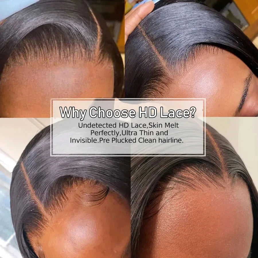 13x6 HD lace Frontal Invisible HD Transparent Lace Melt Skins Straight 5X5 6X6 9X6 HD Lace Only Human Hair Remy Pre Plucked