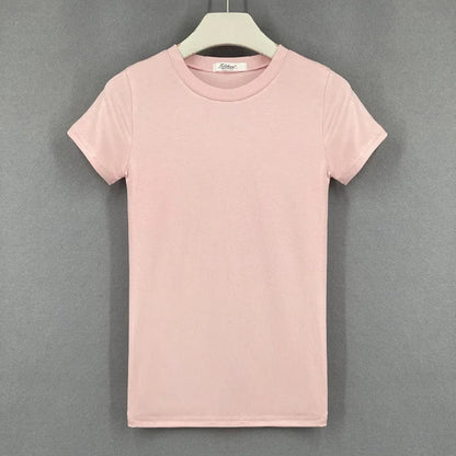 2025 summer character t-shirts fashion girls tops short sleeve Slim t-shirts korean women cotton Tee Shirt Femme