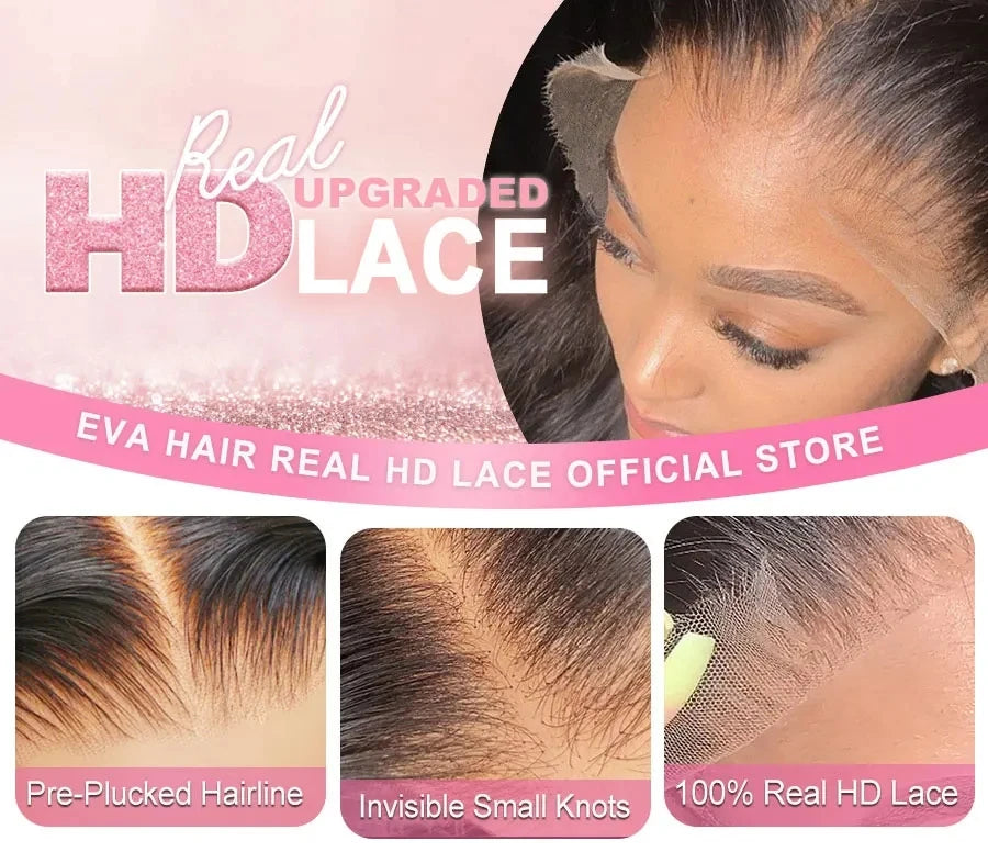 13x6 HD lace Frontal Invisible HD Transparent Lace Melt Skins Straight 5X5 6X6 9X6 HD Lace Only Human Hair Remy Pre Plucked
