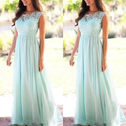 2026 Women Elegant Lace Patchwork Long Dress Female Solid Wedding Bridesmaid Party Maxi Dress Robe Femme Vestidos Dresses S-5XL