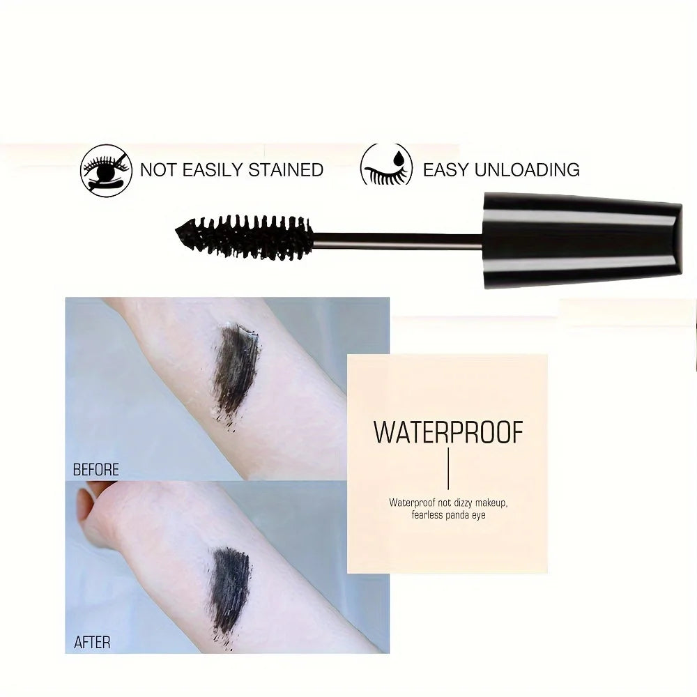 5D Black Waterproof Mascara Lengthens Eyelashes Extension Thick Silk Fiber Mascara Female Makeup Eye Cosmetics Tools for Gifts