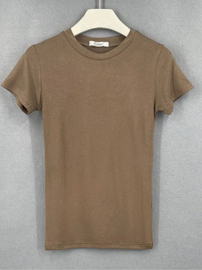 2025 summer character t-shirts fashion girls tops short sleeve Slim t-shirts korean women cotton Tee Shirt Femme