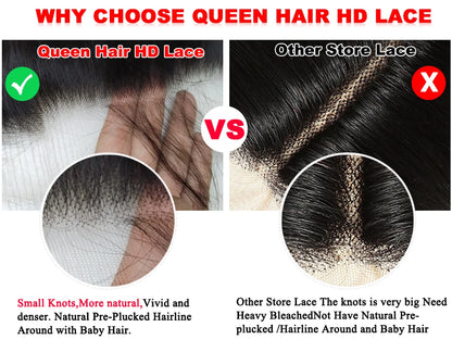 13x6 HD Lace Frontal Straight 13x4 Transparent Lace Frontal Peruvian Virgin Raw Hair Nature Hairline Bleached Knots Preplucked