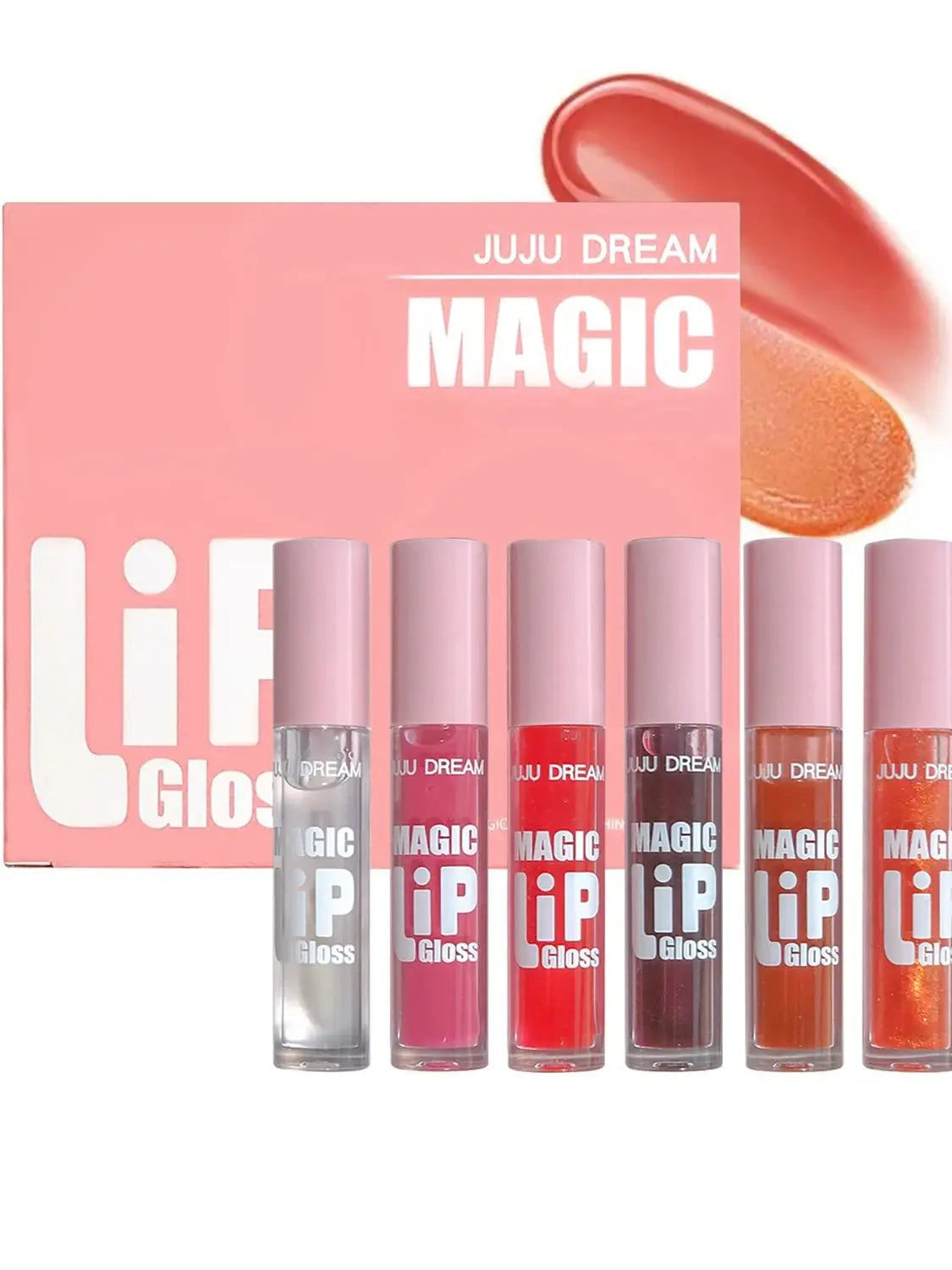 6 pcs Fine Sparkling Lip gloss set - Easy to color, non-stick，non-fading, moisturizing & shiny lip gloss set, a gift for ladies