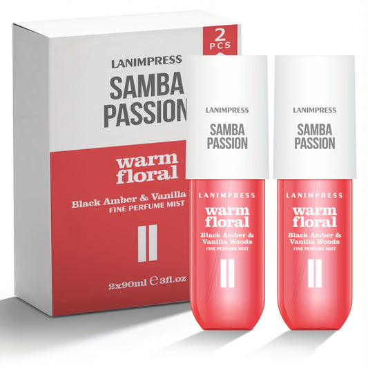 2 Pcs Set Brazilian Body&Hair Fragrance Mist, Enchanting Warm Floral Body Spray, Long-Lasting, Eau De Parfum Body Spray For Women, Perfect Gifts For Romantic Dates, Luxurious Everyday & Travel Fragrance Party Play Travel Impo