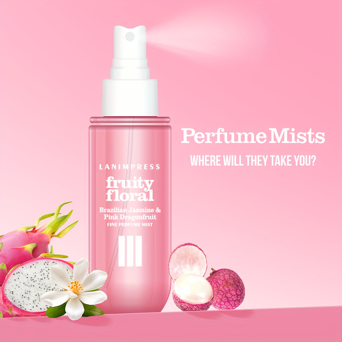 2 Pcs Set Brazilian Body&Hair Fragrance Mist, Enchanting Fruity Floral Body Spray, Long-Lasting, Eau De Parfum Body Spray For Women, Perfect Gifts For Romantic Dates, Luxurious Everyday & Travel Fragrance Party Play Travel Im