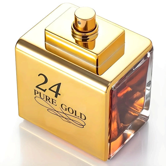 24K Golden Women's Eau De Parfum - Fresh Vanilla & Sweet Fruit Scent, Long-Lasting Fragrance, Perfect Gift for Holidays, 1.7oz/50ml