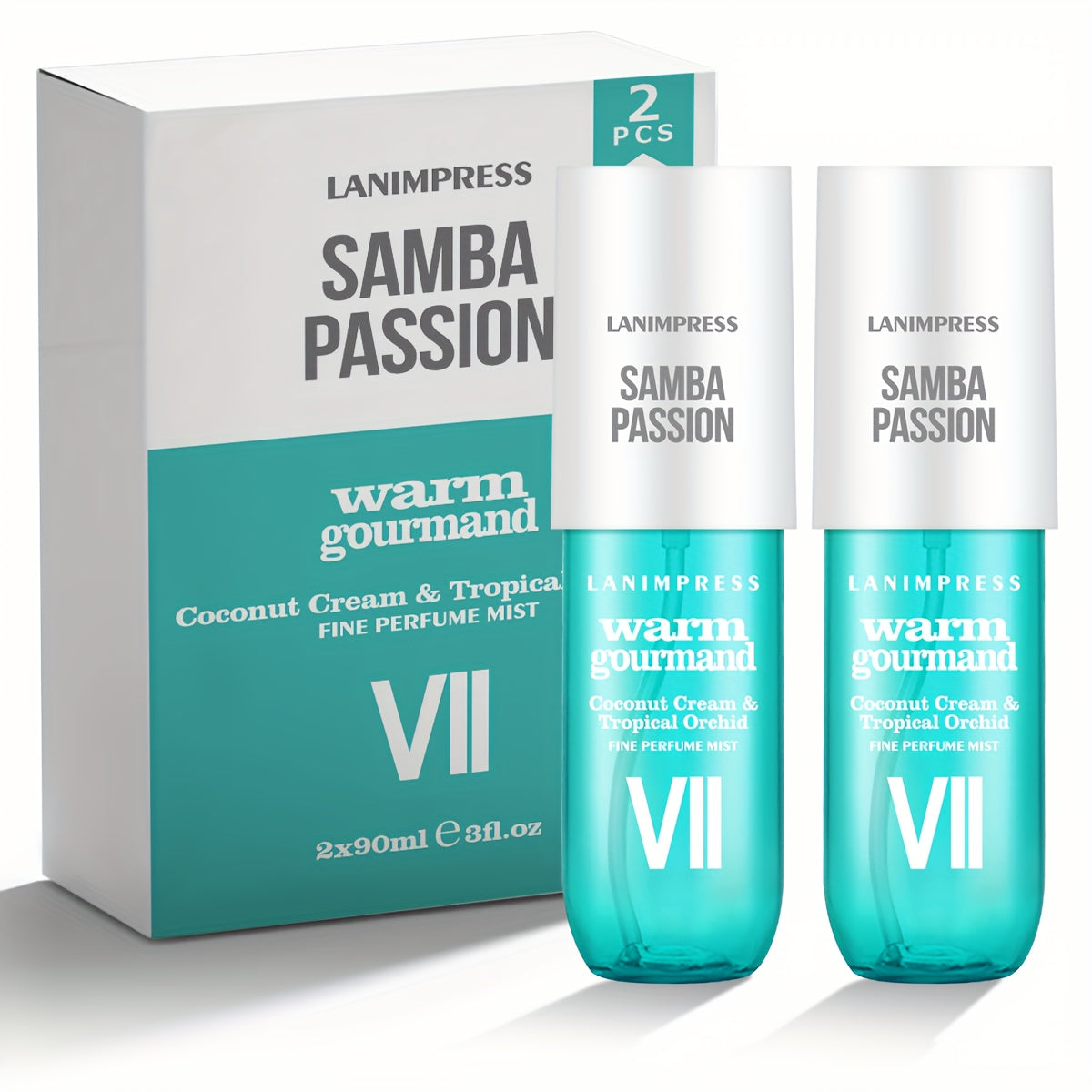 2 Pcs Set Long-Lasting Eau De Parfum Brazilian Body & Hair Fragrance Mist, Enchanting Warm Gourmand Body Spray for Women, Perfect Gifts for Romantic Dates, Luxurious Everyday & Travel Fragrance