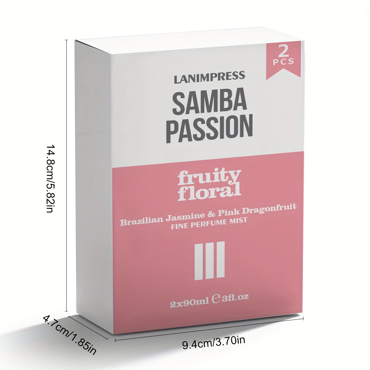 2 Pcs Set Brazilian Body&Hair Fragrance Mist, Enchanting Fruity Floral Body Spray, Long-Lasting, Eau De Parfum Body Spray For Women, Perfect Gifts For Romantic Dates, Luxurious Everyday & Travel Fragrance Party Play Travel Im