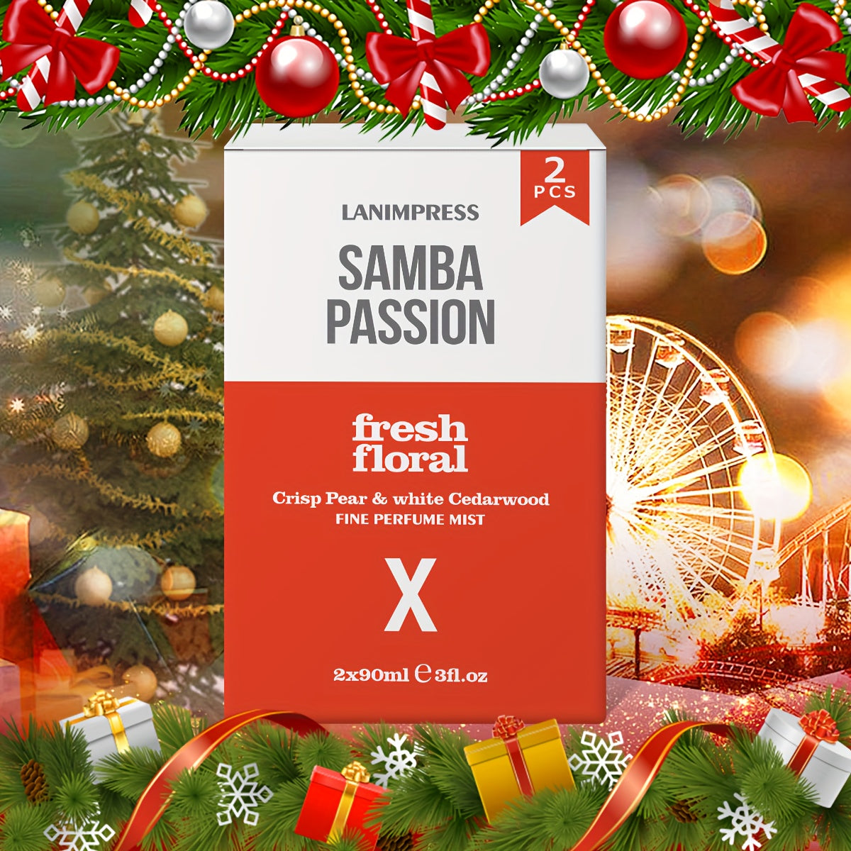 2 Pcs Set Brazilian Body&Hair Fragrance Mist, Enchanting Fresh Floral Body Spray, Long-Lasting, Eau De Parfum Body Spray For Women, Perfect Gifts For Romantic Dates, Luxurious Everyday & Travel Fragrance Party Play Travel Imp